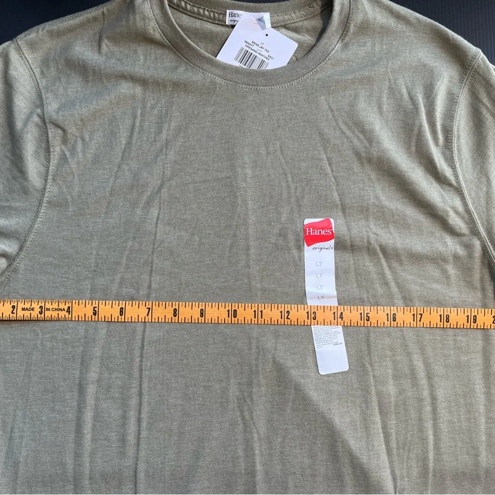 HANES LARGE TALL T SHIRT GREEN NWT - Picture 4 of 5
